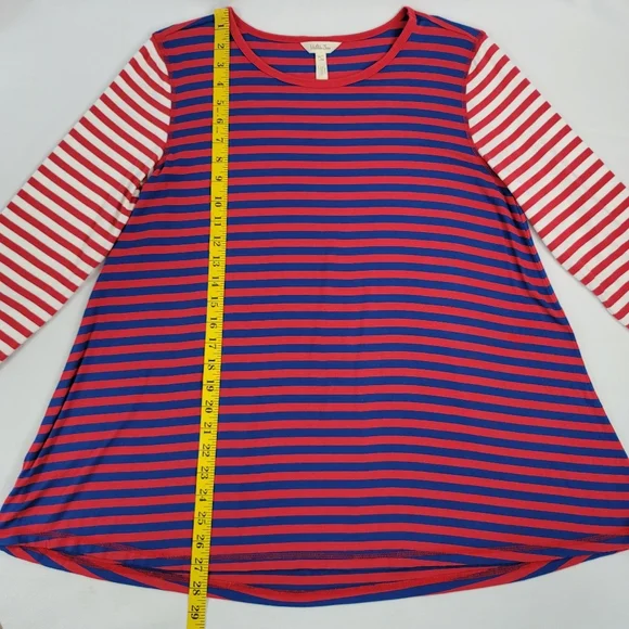 Matilda Jane Catch Some Zs Modal Blend PJ Stripe Shirt Top Sz L - Picture 6 of 12